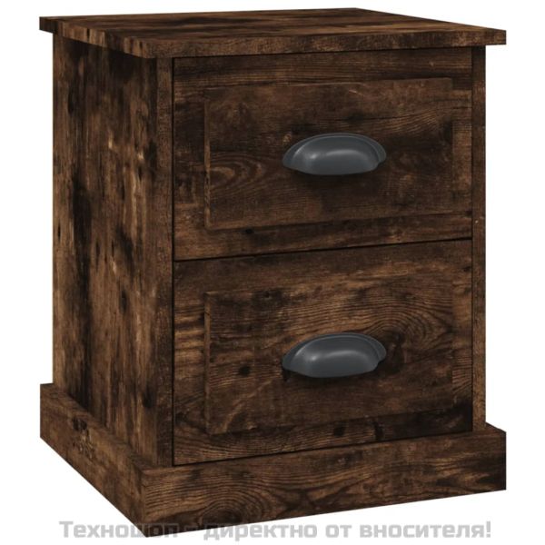 Нощно шкафче, опушен дъб, 39x39x47,5 см, инженерно дърво