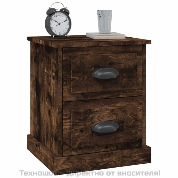 Нощно шкафче, опушен дъб, 39x39x47,5 см, инженерно дърво