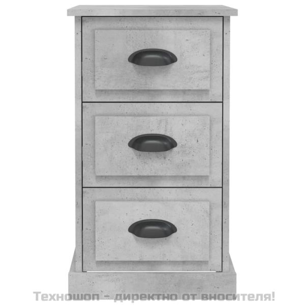 Нощно шкафче, бетонно сиво, 39x39x67 см, инженерно дърво