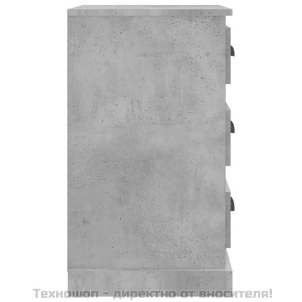 Нощно шкафче, бетонно сиво, 39x39x67 см, инженерно дърво