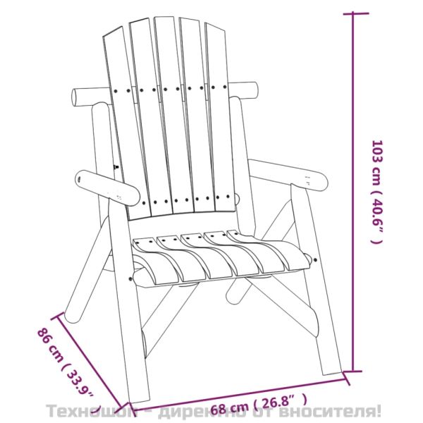 Градински стол, 68x86x103 см, масивен смърч