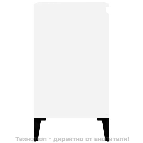 Шкаф за мивка, бял, 58x33x60 см, инженерно дърво