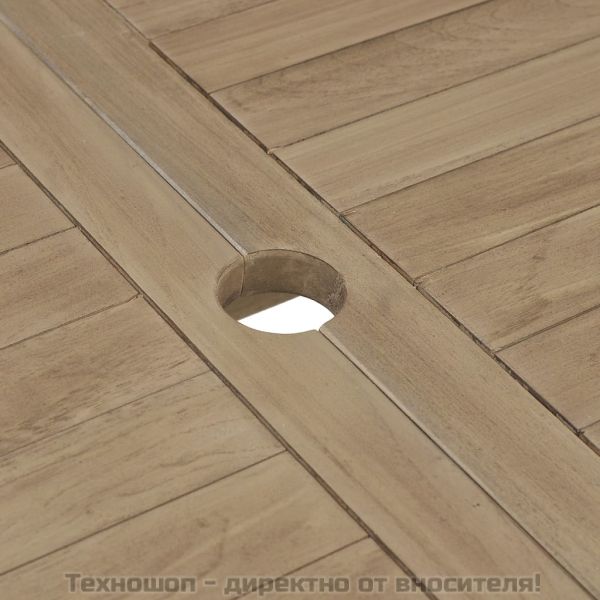 Сгъваема градинска маса, сива, 120x70x75 см, тиково дърво масив