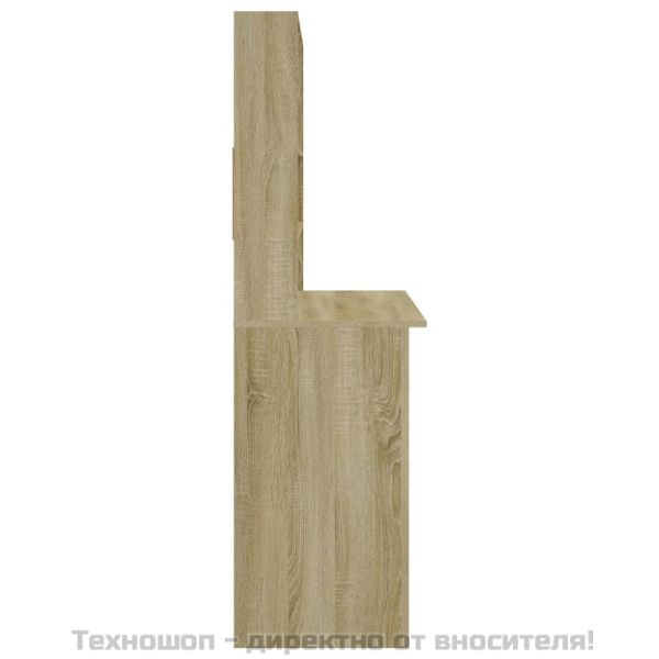 Бюро с рафтове, сонома дъб, 102x45x148 см, инженерно дърво