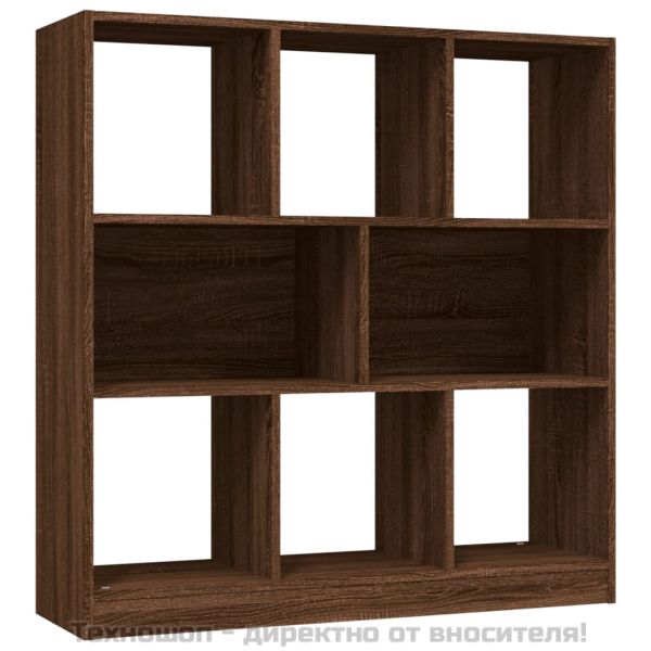 Библиотека, кафяв дъб, 97,5x29,5x100 см, инженерно дърво