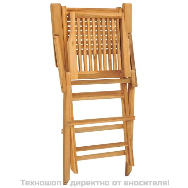 Сгъваеми градински столове, 2 бр, 55x62x90 см, тик масив