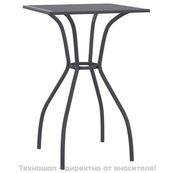 Градинска маса, антрацит, 50x50x72 cм, стомана, мрежа