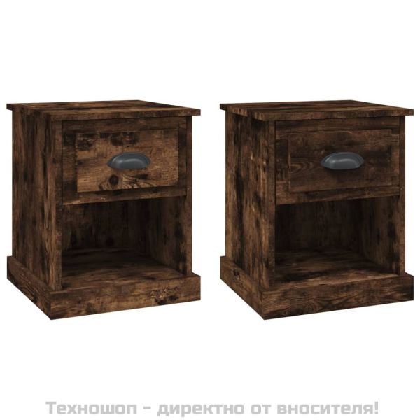 Нощни шкафчета 2 бр опушен дъб 39x39x47,5 см инженерно дърво