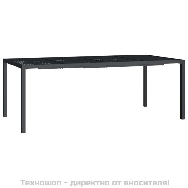 Градинска маса антрацит 200x100x72 cм стомана