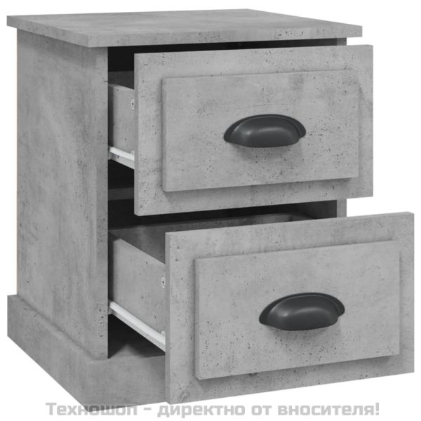 Нощни шкафчета, 2 бр, сиво, 39x39x47,5 см, инженерно дърво