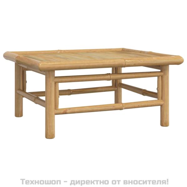 Градински лаундж комплект 7 части светлосиви възглавници бамбук