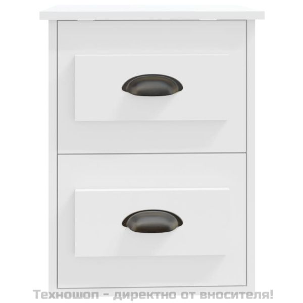 Нощни шкафчета за стенен монтаж, 2 бр, бели, 41,5x36x53 см