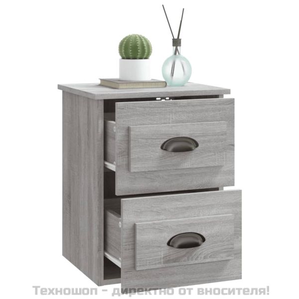 Нощни шкафчета за стенен монтаж, 2 бр, сив сонома, 41,5x36x53см