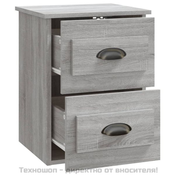 Нощни шкафчета за стенен монтаж, 2 бр, сив сонома, 41,5x36x53см