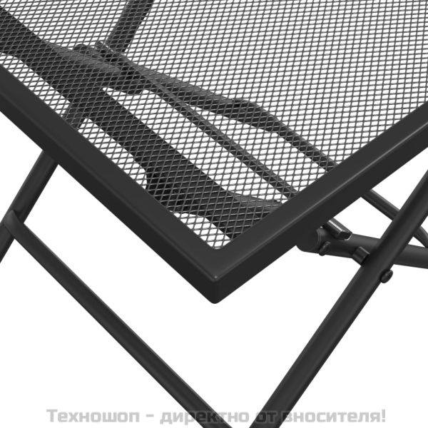 Сгъваема градинска маса, антрацит, 38x38x38 cм, стомана, мрежа
