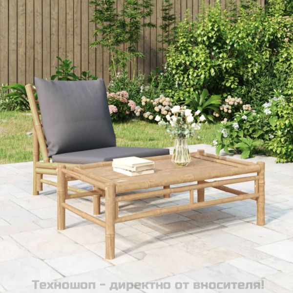 Градинска кафе маса 100x55x33 см бамбук