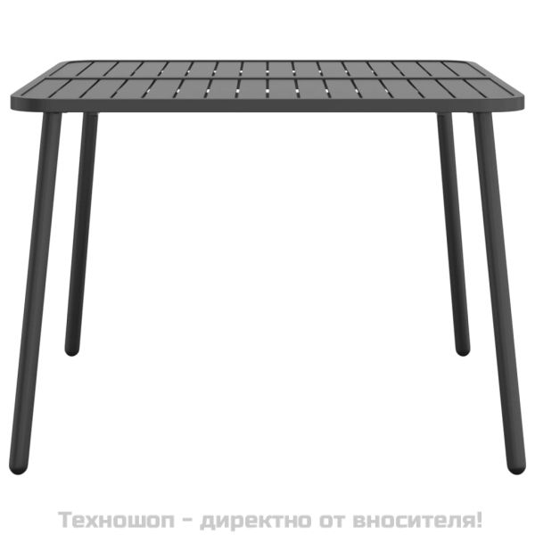 Градинска маса антрацит 100x100x71 cм стомана