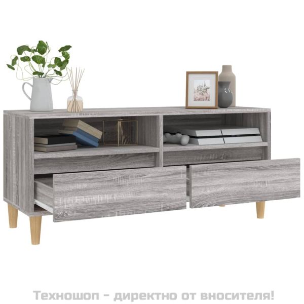 ТB шкаф, сив сонома, 100x34,5x44,5 см, инженерно дърво