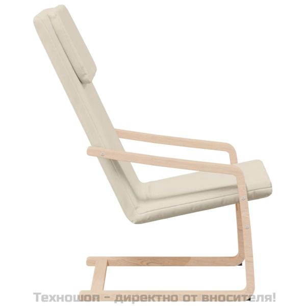 Релакс стол, кремав, текстил