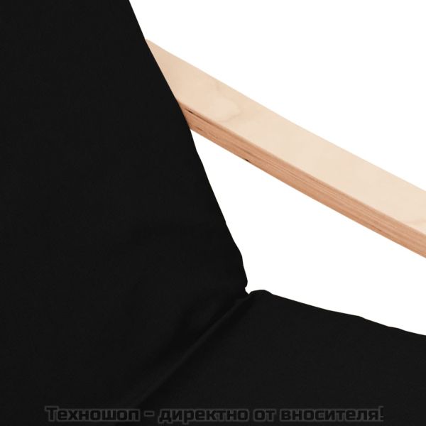 Релакс стол, черен, текстил