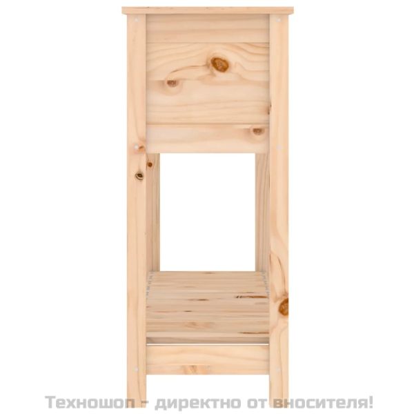 Плантер с рафт, 111,5x34,5x81 см, борово дърво масив