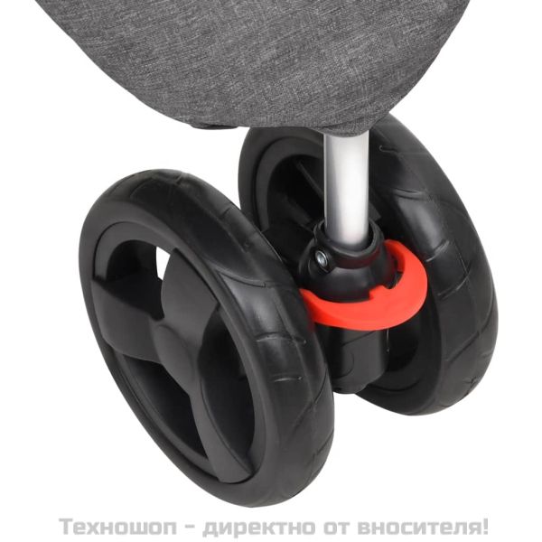 Сгъваема количка за кучета, сива, 80x46x98 см, Оксфорд плат