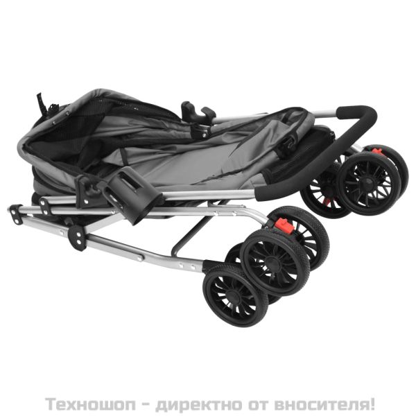 Сгъваема количка за кучета, сива, 76x50x100 см Оксфорд плат