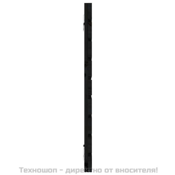 Стенна табла за спалня, черна, 156x3x63 см, борово дърво масив