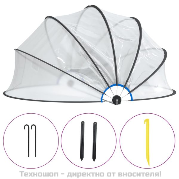 Купол за басейн, кръгъл, 467x234 см, PVC