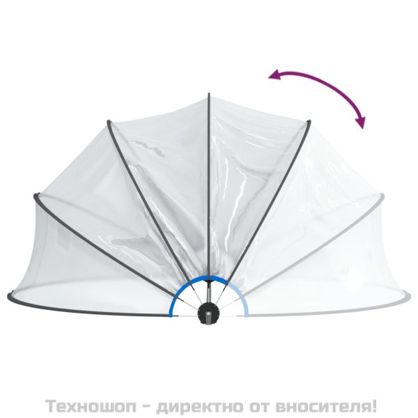 Купол за басейн, кръгъл, 467x234 см, PVC