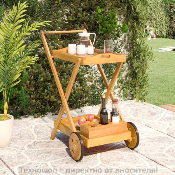 Количка за чай 54x87x90 см акациево дърво масив