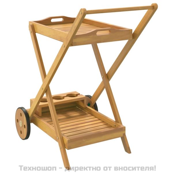 Количка за чай 54x87x90 см акациево дърво масив