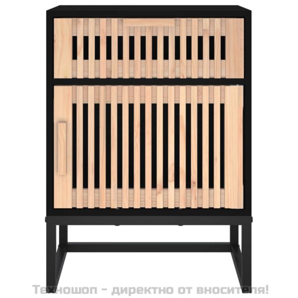 Нощни шкафчета, 2 бр, черни, 40x30x55,5 см, инженерно дърво