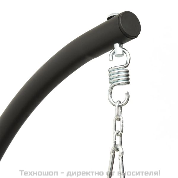 Градински стол-люлка възглавница кремав плат Оксфорд и стомана