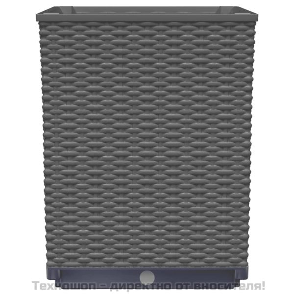 Кашпи, 2 бр, черни, 30x30x37 см, полипропилен