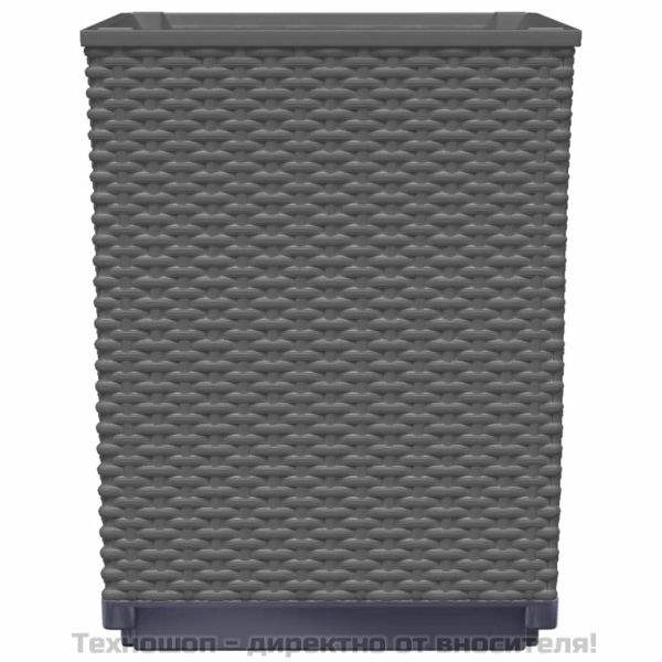 Кашпи, 4 бр, черни, 30x30x37 см, полипропилен