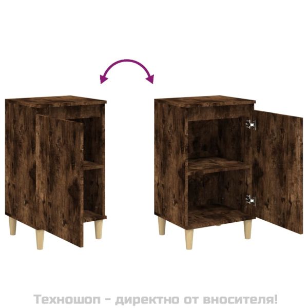 Нощно шкафче, опушен дъб, 40x35x70 см, инженерно дърво