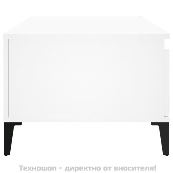 Кафе маса, бяла, 90x50x36,5 см, инженерно дърво