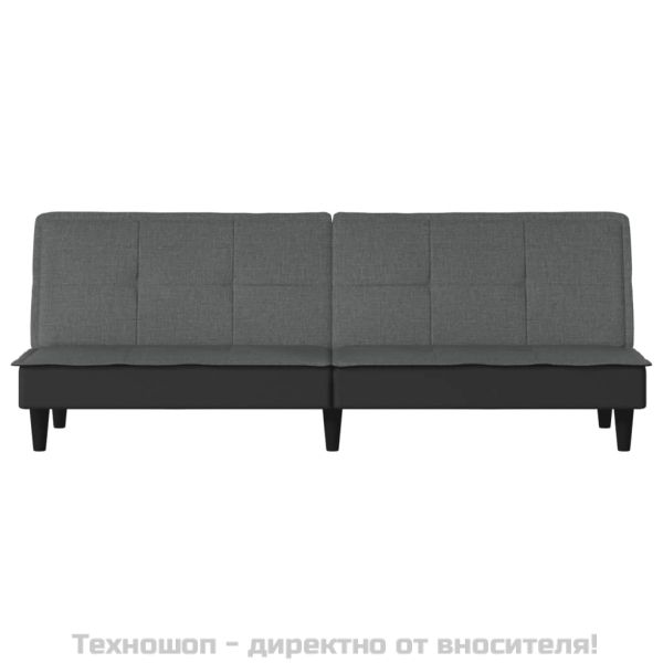 Разтегателен диван, тъмносив, плат