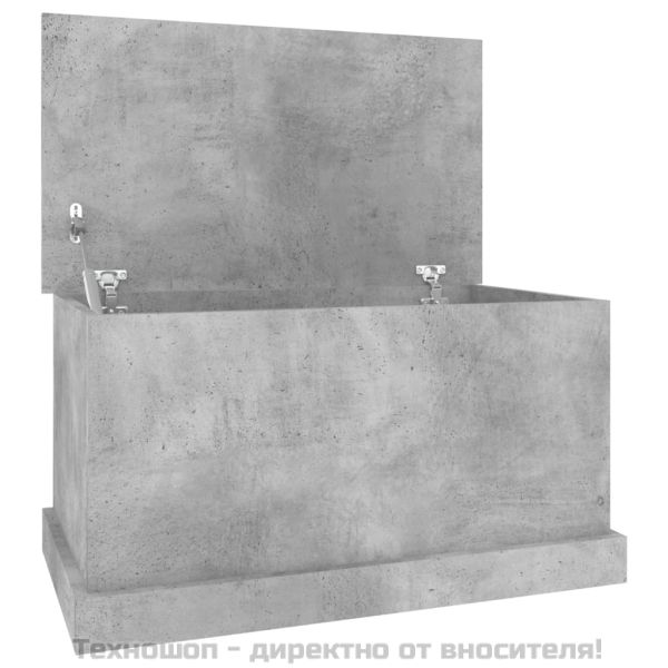 Кутия за съхранение, бетонно сиво, 70x40x38 см, инженерно дърво