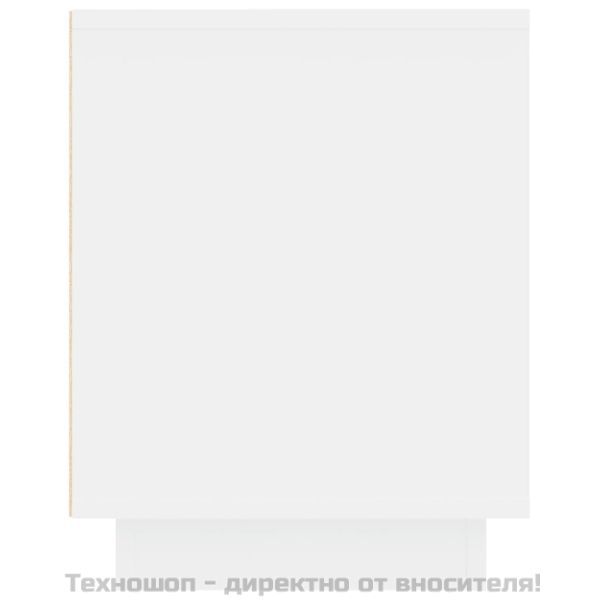 ТВ шкаф, бял, 102x35x45 см, инженерно дърво