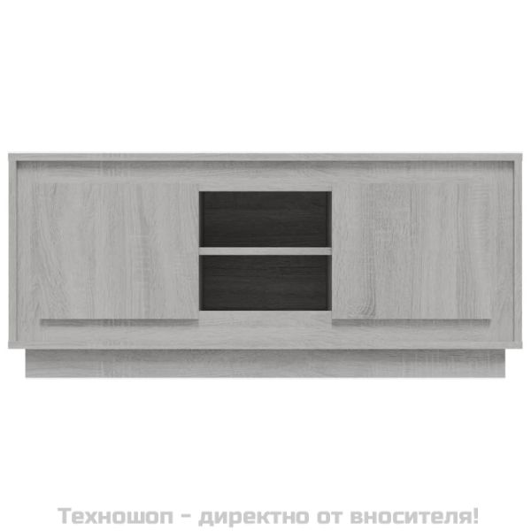 ТВ шкаф, сив сонома, 102x35x45 см, инженерно дърво