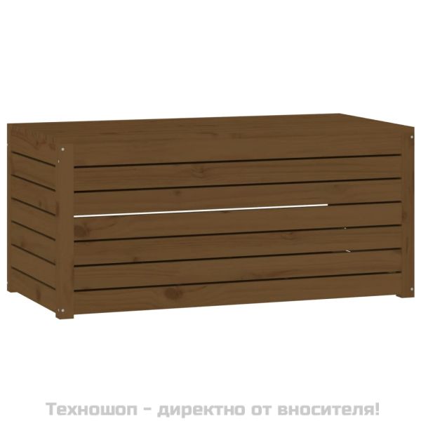Градинска кутия, меденокафява, 101x50,5x46,5 см, бор масив