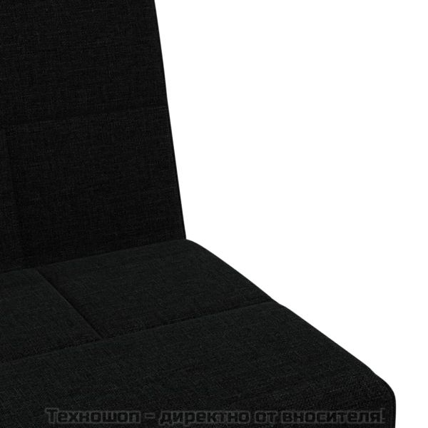 Разтегателен диван с поставки за чаши, черен, плат