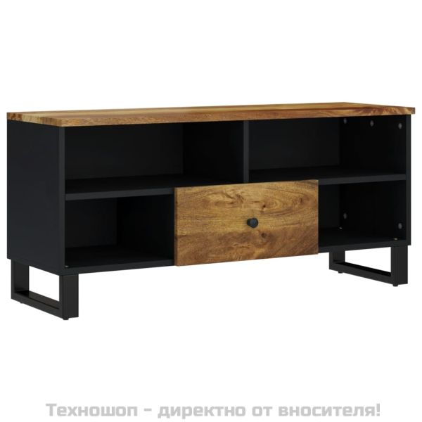 ТВ шкаф, 100x33x46 см, масивно мангово и инженерно дърво