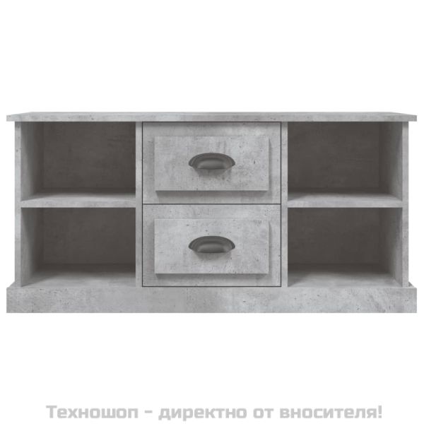 ТВ шкаф, бетонно сив, 99,5x35,5x48 см, инженерно дърво