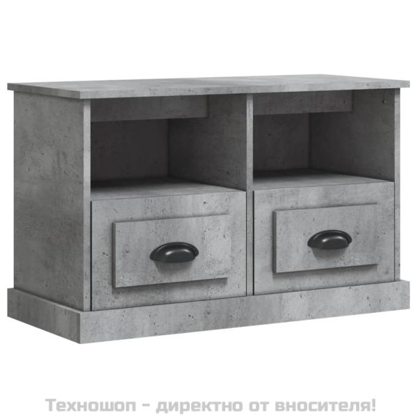 ТВ шкаф, бетонно сив, 80x35x50 см, инженерно дърво