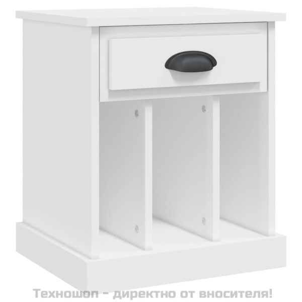 Нощно шкафче, бяло, 43x36x50 см