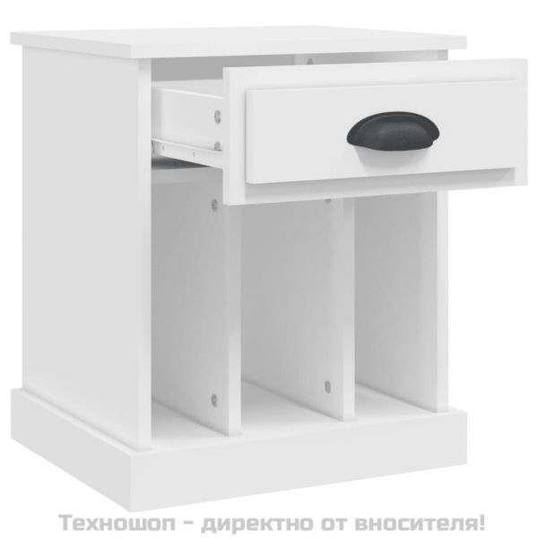 Нощно шкафче, бяло, 43x36x50 см