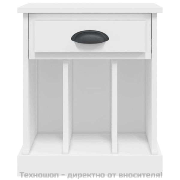 Нощно шкафче, бяло, 43x36x50 см